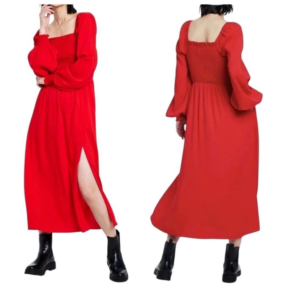 La Ligne Vibrant Red Long Sleeve Dress